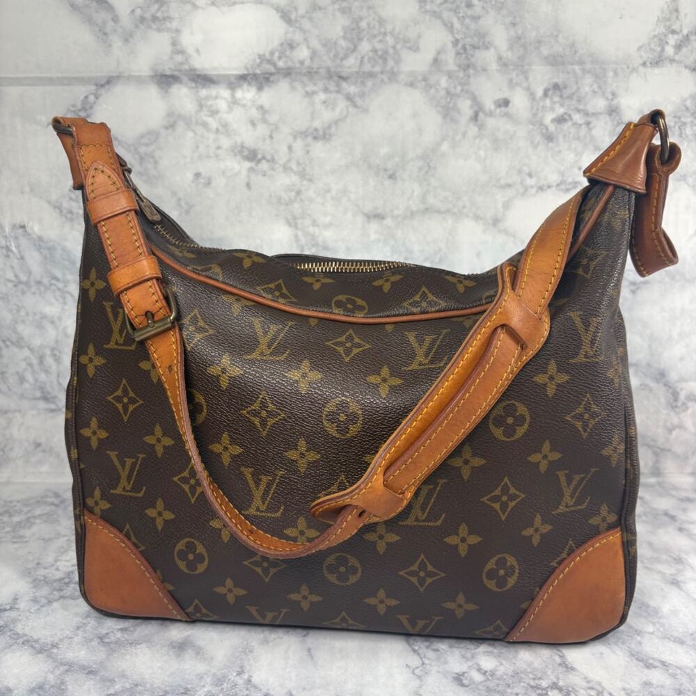 LOUIS VUITTON LV Monogram Boulogne 30 VTG Top Zip Padded Work Shoulder Bag COA